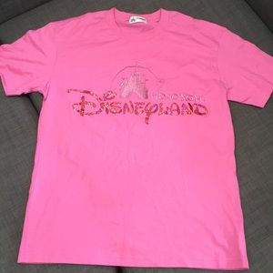 Disney Disneyland Hong Kong Pink Tee Shirt Large